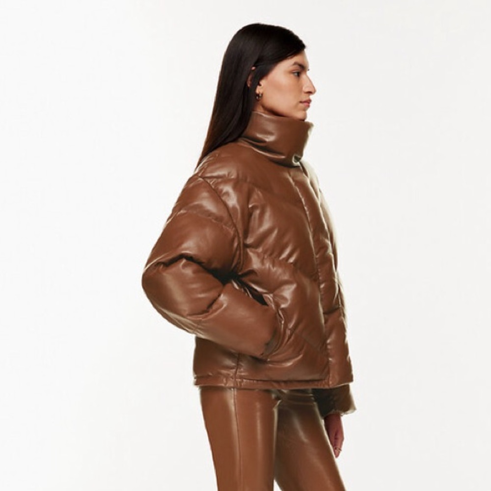 Aritzia Wilfred Cloud Puff Vegan Leather in Cognac - Picture 7 of 8